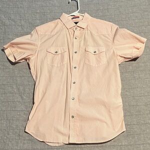 Banana Republic Soft Orange Pattern Button-Down Shirt